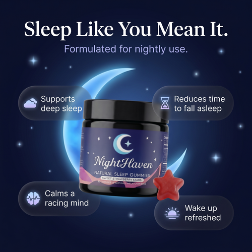 NightHaven Natural Sleep Gummies – Fast-Acting, Melatonin-Free Sleep Support