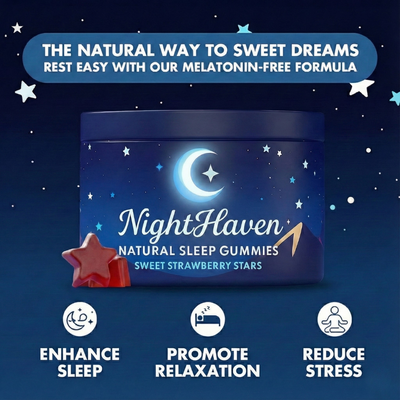 NightHaven Natural Sleep Gummies – Fast-Acting, Melatonin-Free Sleep Support