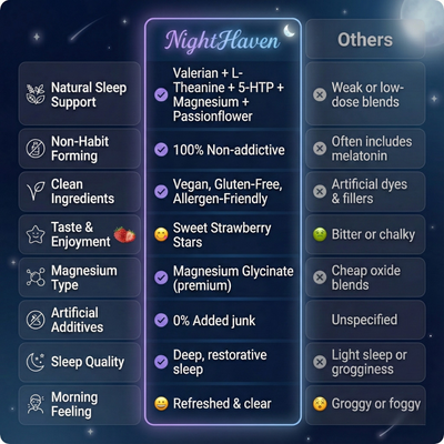 NightHaven Natural Sleep Gummies – Fast-Acting, Melatonin-Free Sleep Support