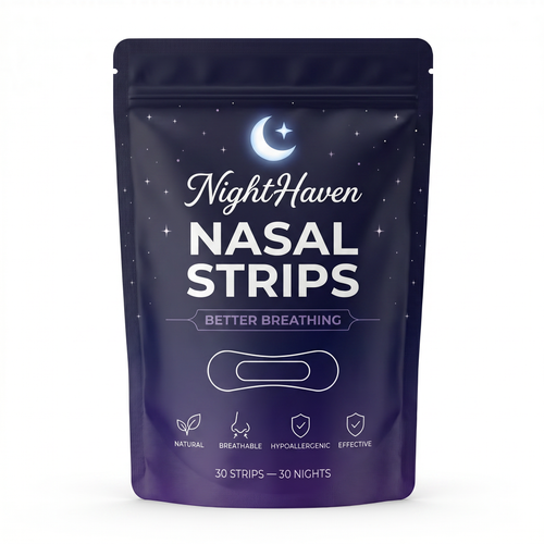 NightHaven™ Nasal Strips: Enhanced Airflow for Deeper, Restorative Sleep (30 Strips)